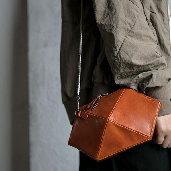 Vintage Womens Small Cowhide Leather Crossbody Bag Cross Shoulder Bag For Women Affordable