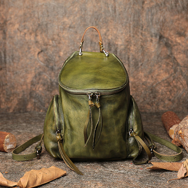 Small Womens Vintage Leather Backpack Purse Quality Backpacks for Women