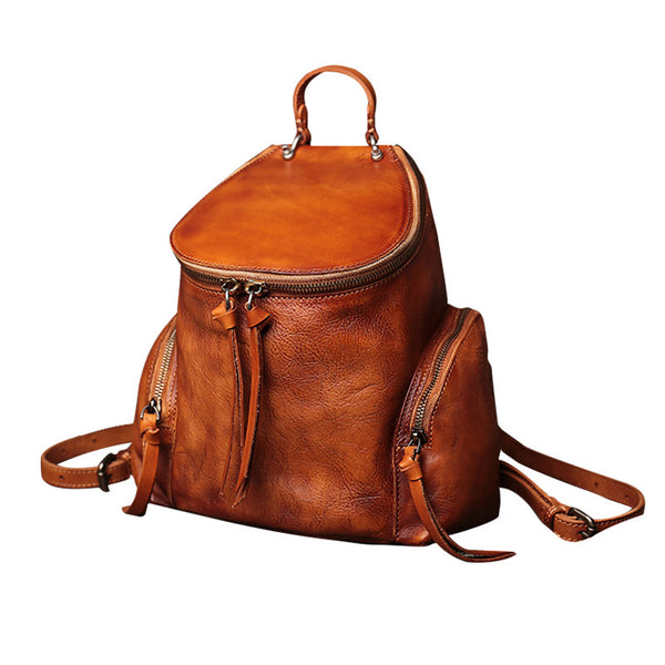 Vintage Womens Small Genuine Leather Backpack Purse