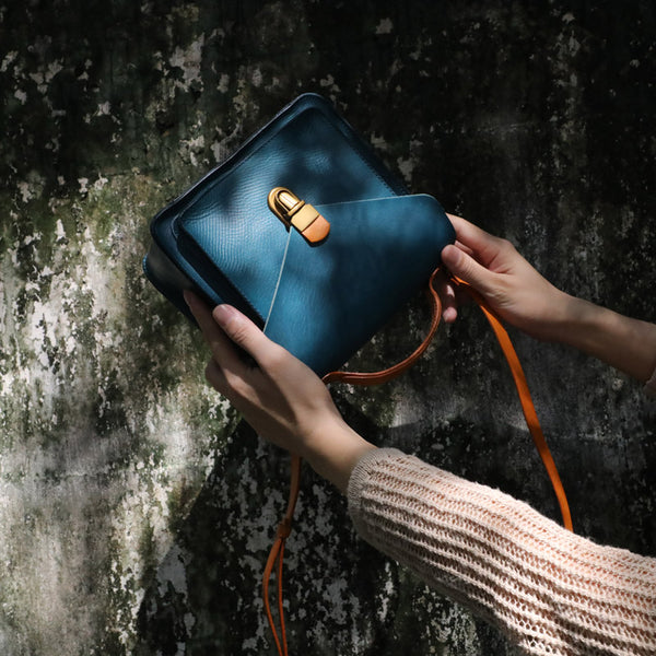 Vintage Womens Small Leather Crossbody Satchel Bag Shoulder Handbags For Women
