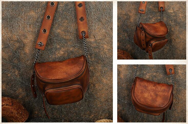 Vintage-Womens-Small-Saddle-Bag-Cross-Shoulder-Bag-For-Women-Brown