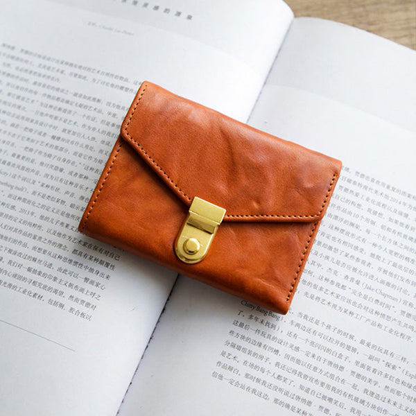 Womens Leather Bifold Wallet Small Leather Wallet