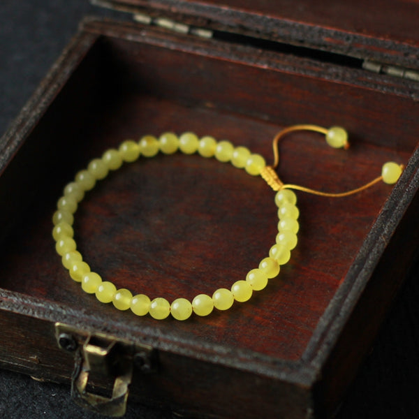 Wax Jade Beaded Bracelet Handmade Jewelry Accessories Gift for Women
