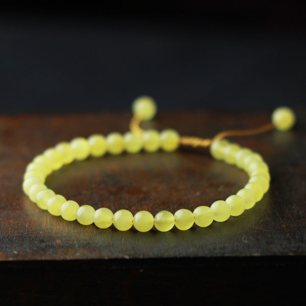 Wax Jade Beaded Bracelet Handmade Jewelry Accessories Gift Women
