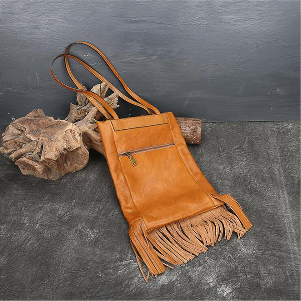 Western Womens Leather Hobo Tote Bag Handbags Shoulder Purse With Fringe