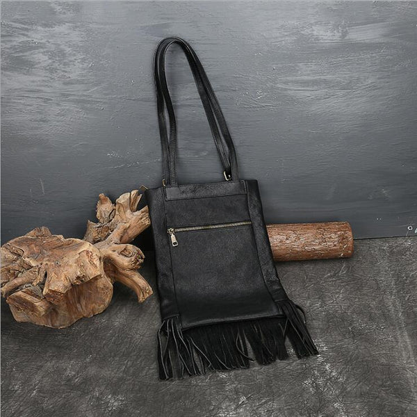 Western Womens Leather Hobo Tote Bag Handbags Shoulder Purse With Fringe