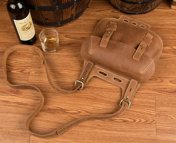 Western Women's Brown Leather Crossbody Satchel Bag Purse Side Bag For Womens Brown