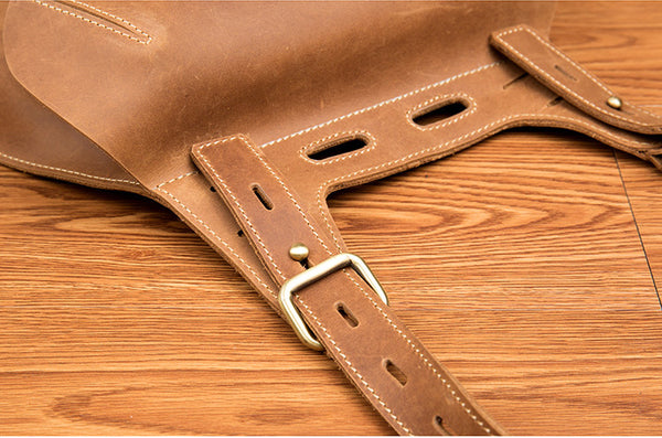 Western Women's Brown Leather Crossbody Satchel Bag Purse Side Bag For Womens Durable