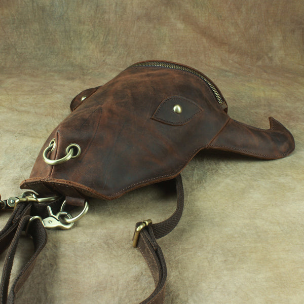 Western Womens Brown Leather Backpack Bag Purses Cool Backpacks for Women Beautiful