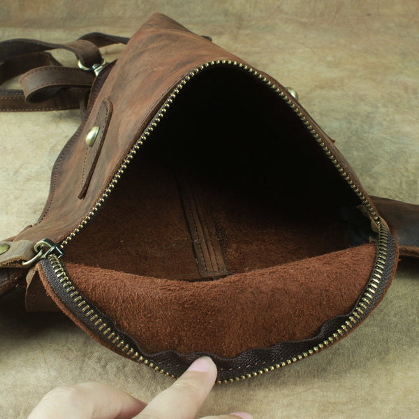 Western Womens Brown Leather Backpack Bag Purses Cool Backpacks for Women Best