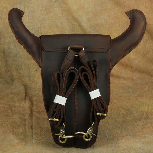 Western Womens Brown Leather Backpack Bag Purses Cool Backpacks for Women Chic
