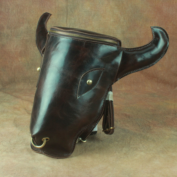 Western Womens Brown Leather Backpack Bag Purses Cool Backpacks for Women Fashion
