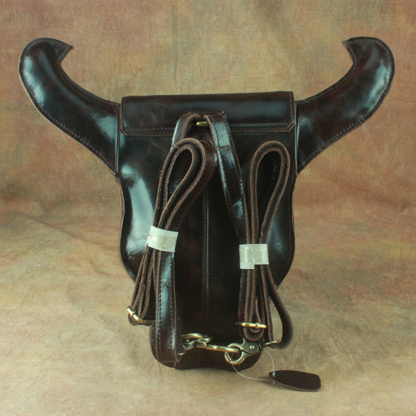 Western Womens Brown Leather Backpack Bag Purses Cool Backpacks for Women Funky