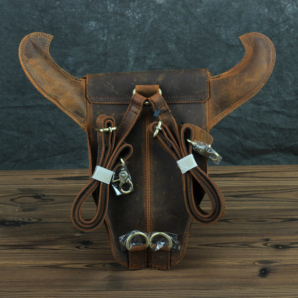Western Womens Brown Leather Backpack Bag Purses Cool Backpacks for Women Latest