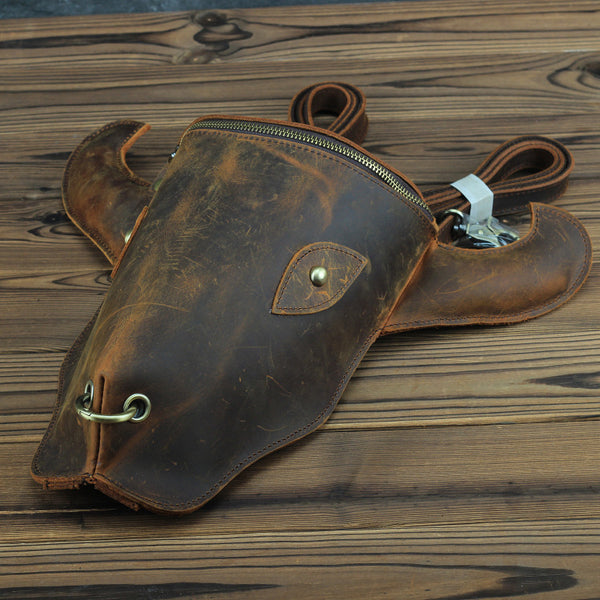 Western Womens Brown Leather Backpack Bag Purses Cool Backpacks for Women Nice