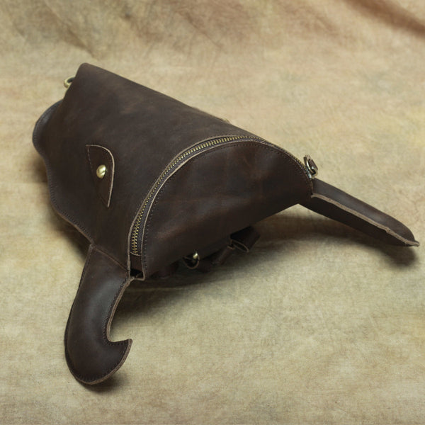 Western Womens Brown Leather Backpack Bag Purses Cool Backpacks for Women Stylish