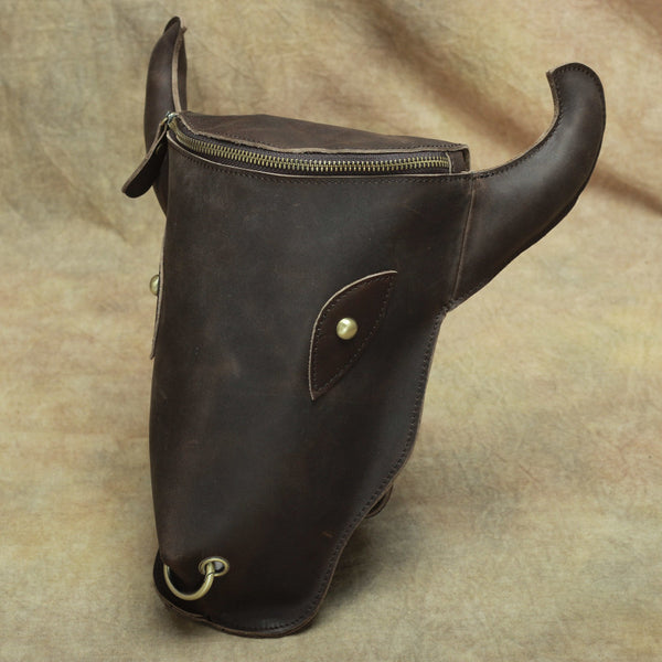 Western Womens Brown Leather Backpack Bag Purses Cool Backpacks for Women Unique