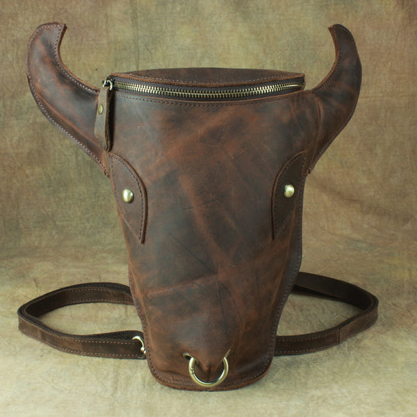 Western Womens Brown Leather Backpack Bag