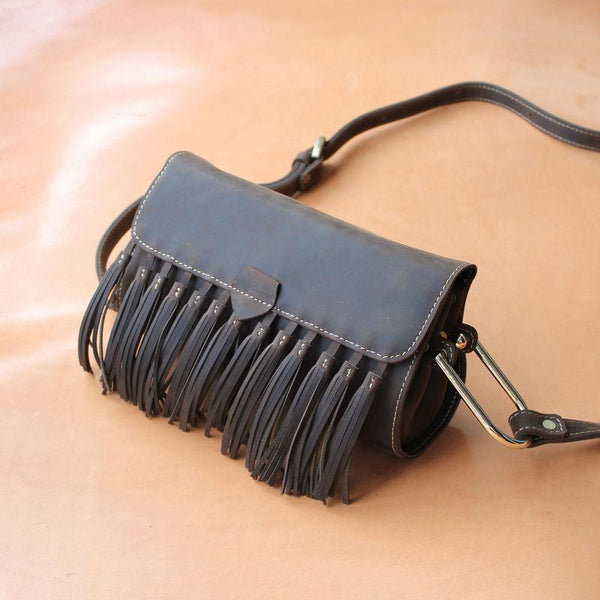 Western Womens Leather Fringe Crossbody Bag Purse Small Shoulder Bag