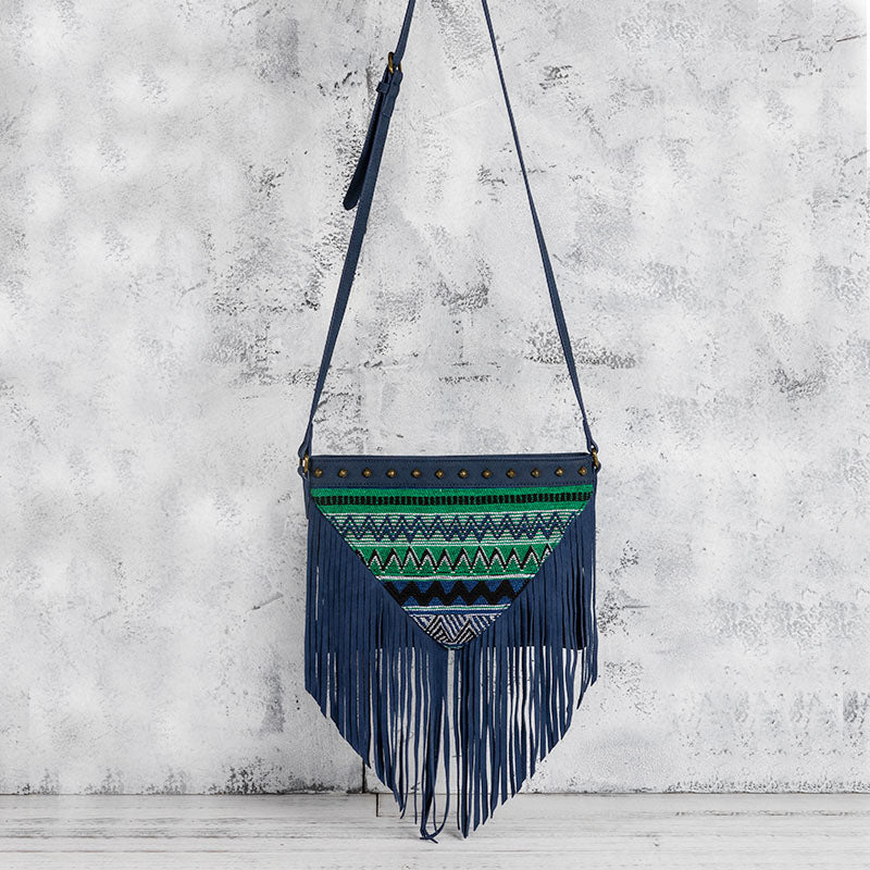 Western Womens PU Leather Fringe Crossbody Purse Boho Sling Bag for Women Accessories