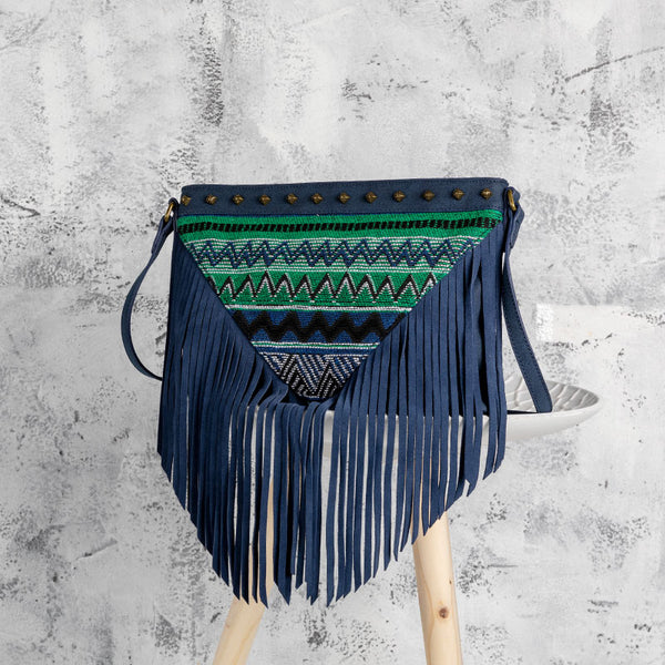 Western Womens PU Leather Fringe Crossbody Purse Boho Purses for Women