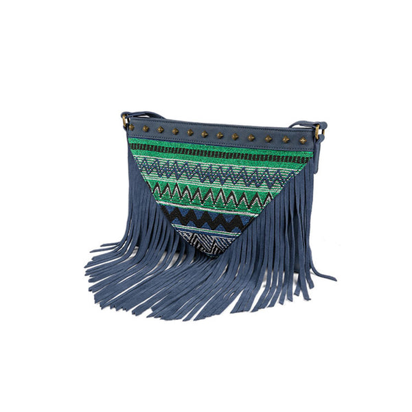 Western Womens PU Leather Fringe Crossbody Purse Boho Sling Bag for Women Fashion