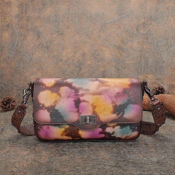 Western Womens Rivet Leather Crossbody Satchel Bag Purse Cross Shoulder Bag for Women Cool