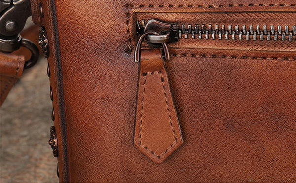 Western Womens Rivet Leather Crossbody Satchel Bag Purse Cross Shoulder Bag for Women Quality