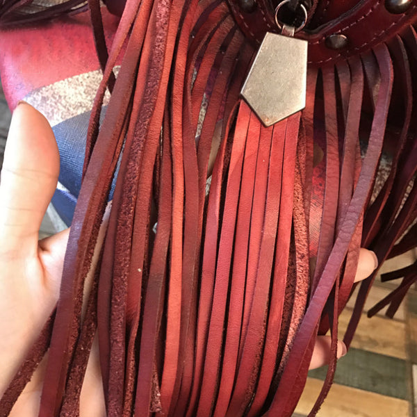 Western Womens Vintage Boho Bags Leather Crossbody Fringe Handbags Durable
