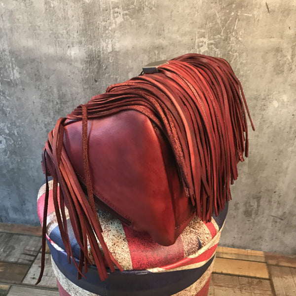 Western Womens Vintage Boho Bags Leather Crossbody Fringe Handbags Fashion