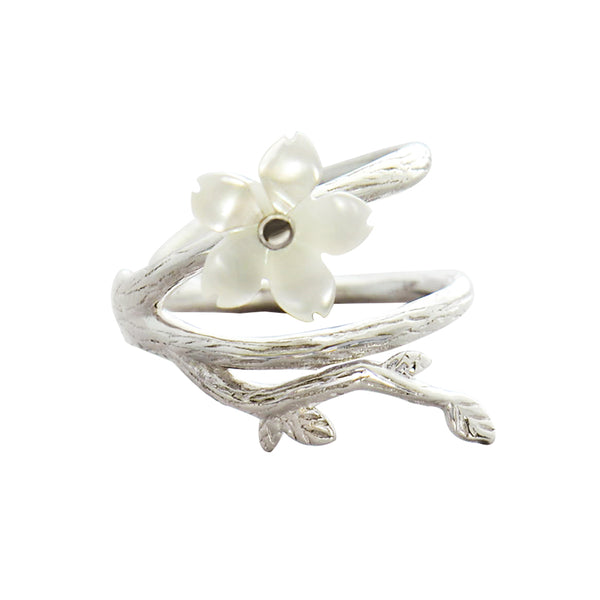White Flower Cartilage Earrings Sterling Silver Clip On Earrings for Women Accessories