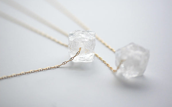 Womens Natural White Quartz Pendant Necklace For Women
