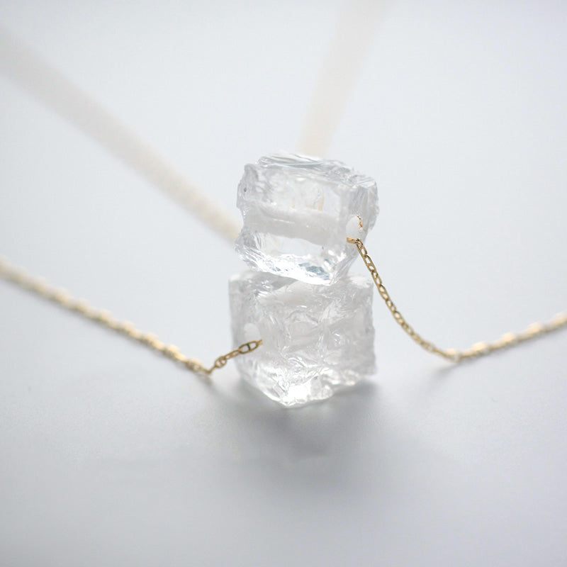 Womens Natural White Quartz Pendant Necklace For Women