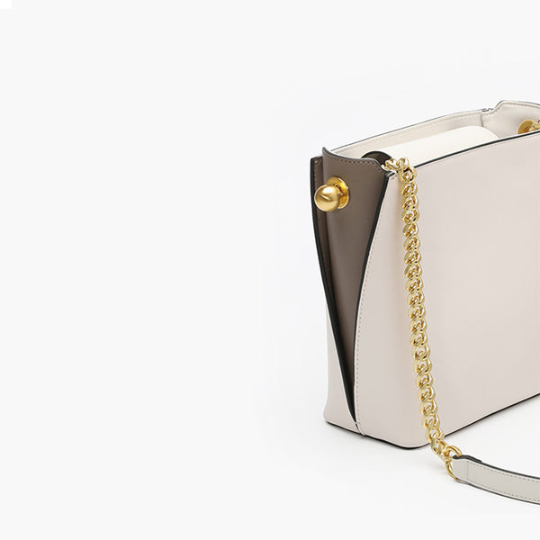 White Leather Womens Tote Bag Leather Crossbody Bags Shoulder Bag Accessories