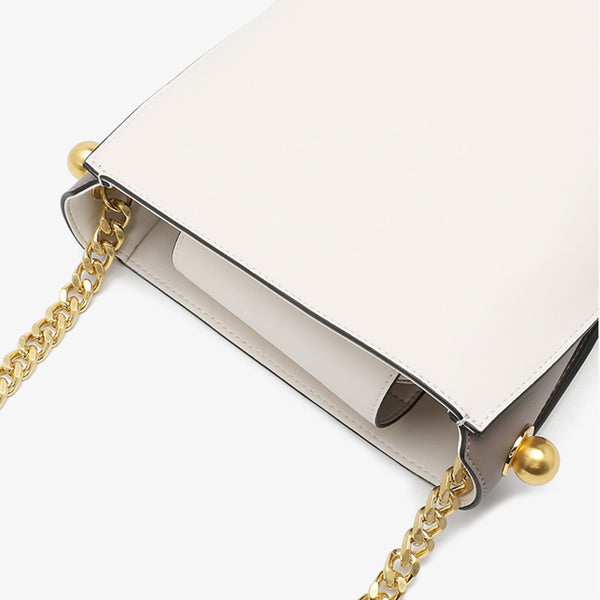 White Leather Womens Tote Bag Leather Crossbody Bags Shoulder Bag Details