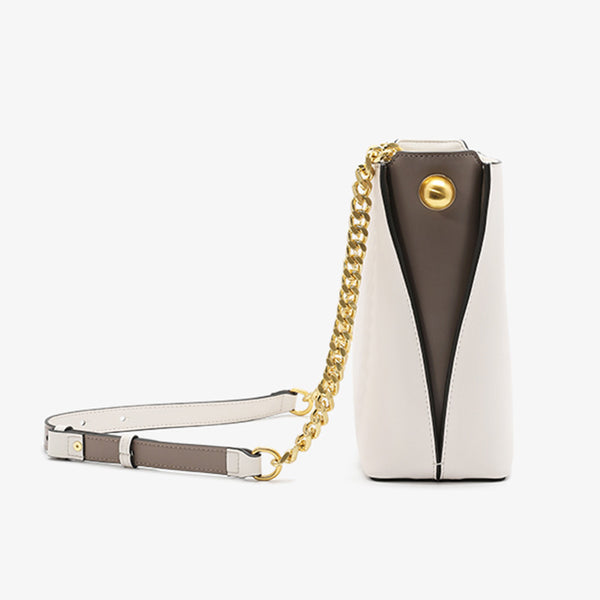 White Leather Womens Tote Bag Leather Crossbody Bags Shoulder Bag chic