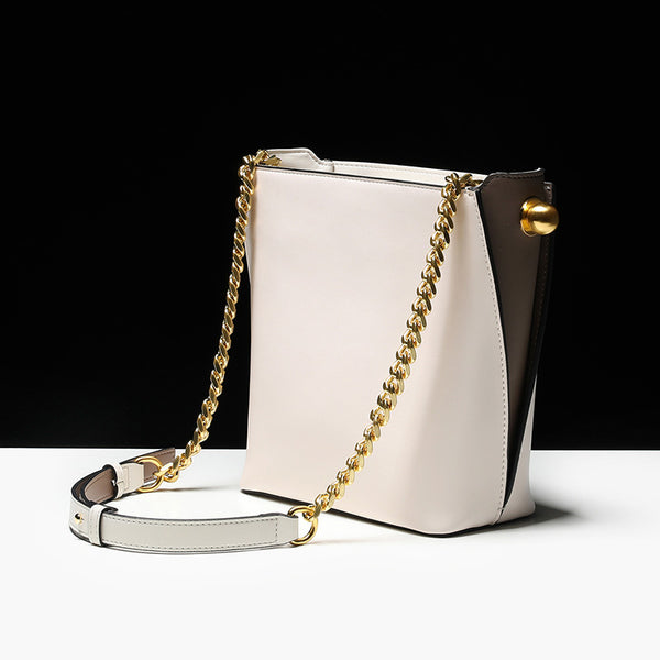 White Leather Womens Tote Bag Leather Crossbody Bags Shoulder Bag gift