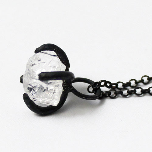 White Quartz Crystal Pendant Necklace Vintage Silver Handmade Unique Jewelry Women RIGHT