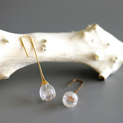 White Quartz Earrings Silver crystal for her