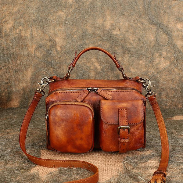 Women's Genuine Leather Satchel Handbags Cross Shoulder Bag For Women