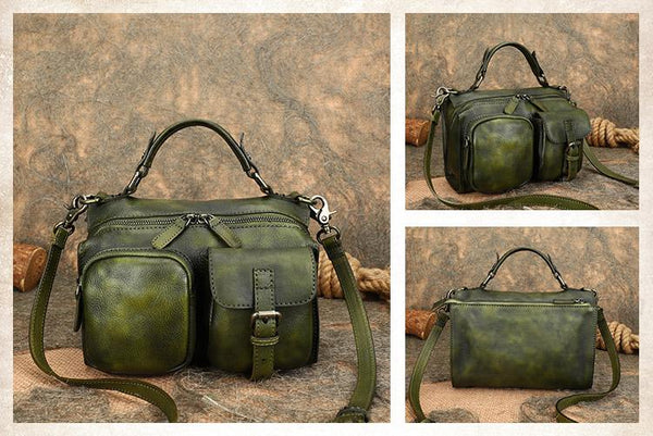 Women's Genuine Leather Satchel Handbags Cross Shoulder Bag For Women