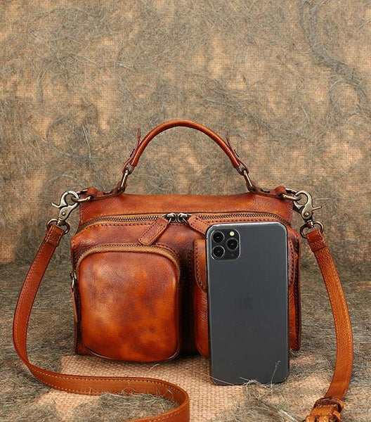 Women's Genuine Leather Satchel Handbags Cross Shoulder Bag For Women