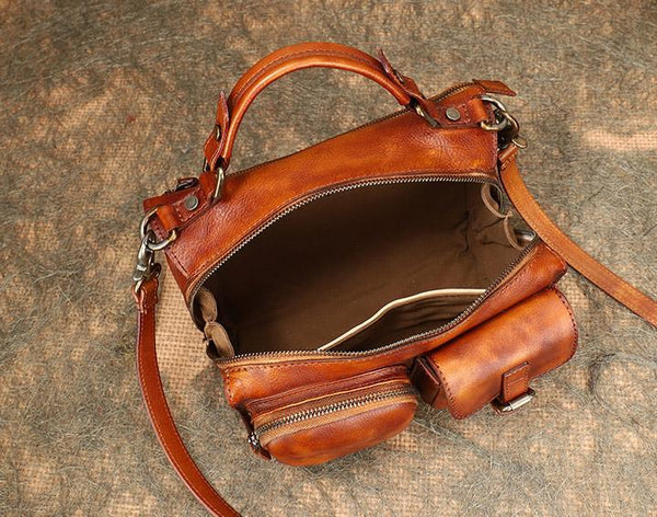 Women's Genuine Leather Satchel Handbags Cross Shoulder Bag For Women