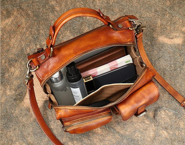 Women's Genuine Leather Satchel Handbags Cross Shoulder Bag For Women