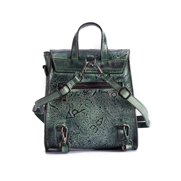 Women Dyeing Leather Backpack Handbags Cool Backpacks for Women chic