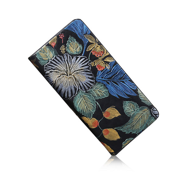 Womens Embossed Leather Zip Wallets Designer Clutch Bags Purses for Women