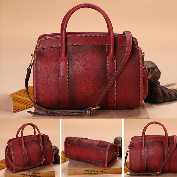 Women Genuine Leather Handbags Shoulder Bag Purses for Women Vintage