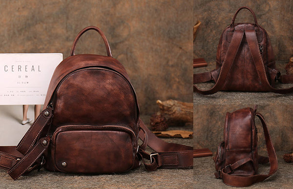 Women Leather Small Backpack Purse Cute Backpacks for Women Unique