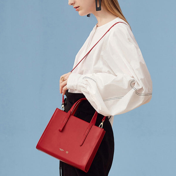 Women Red Leather Handbags Small Crossbody Bags Purse for Women chic