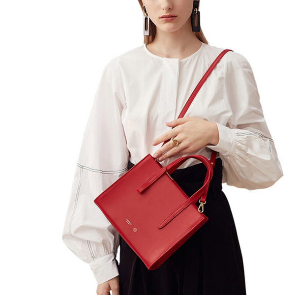 Women Red Leather Handbags Small Crossbody Bags Purse for Women cute
